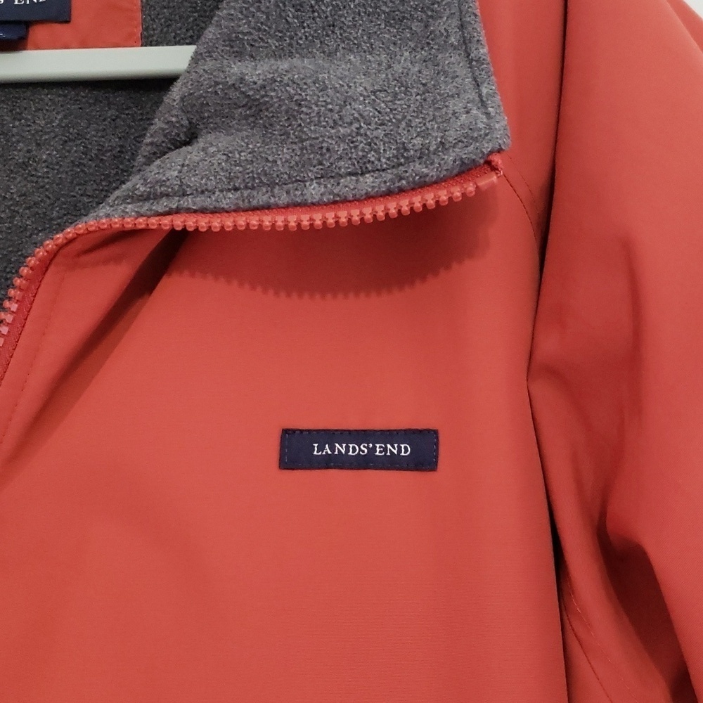 Lands' End Insulated Bomber Jacket Men XL Rust Orange Outdoor Work Trail Winter - Picture 2 of 12